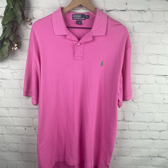 POLO by RALPH LAUREN Men's Pink Polo Knit Shirt size XL - Picture 2 of 5